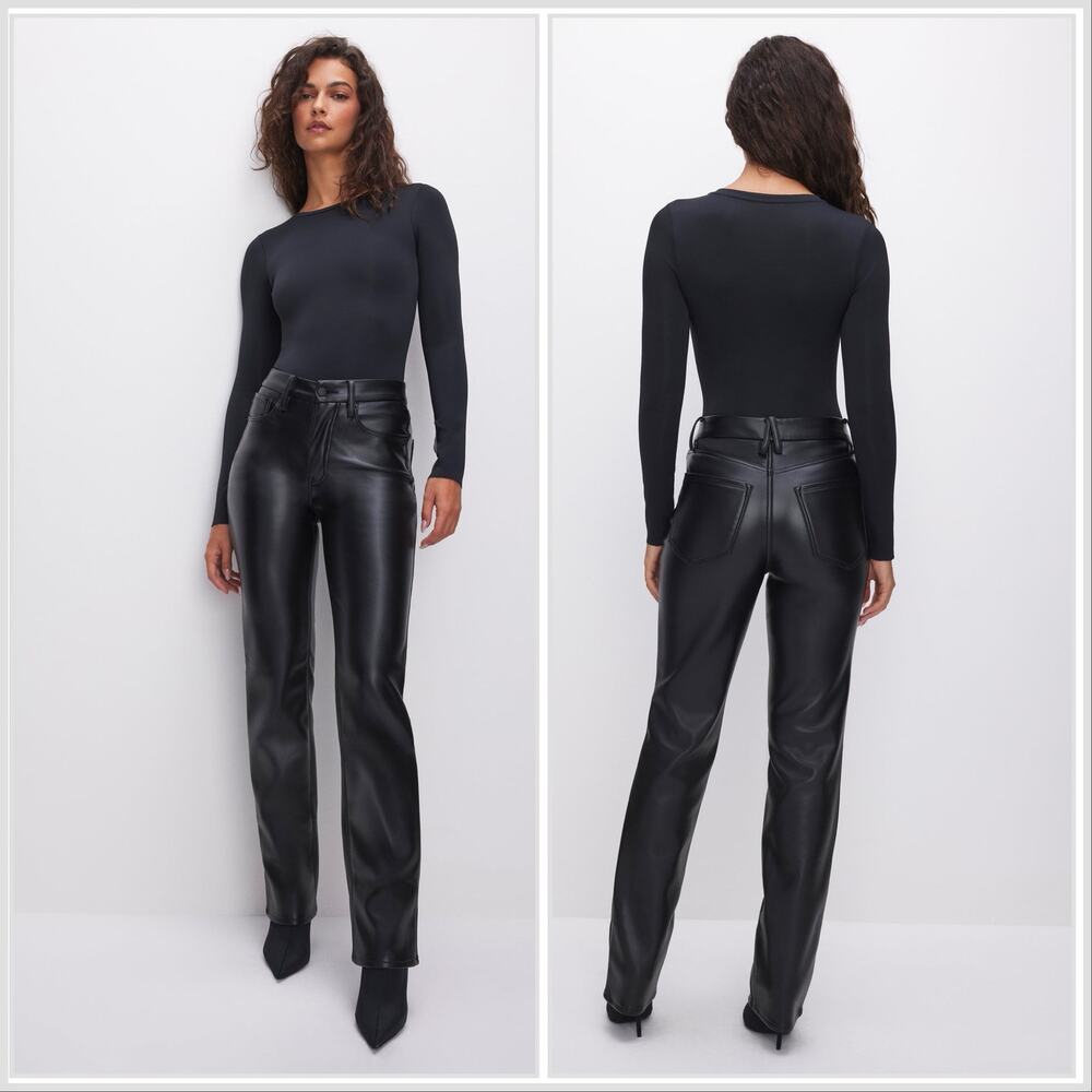 Good American Good Icon Faux Leather Pants Size 12 31